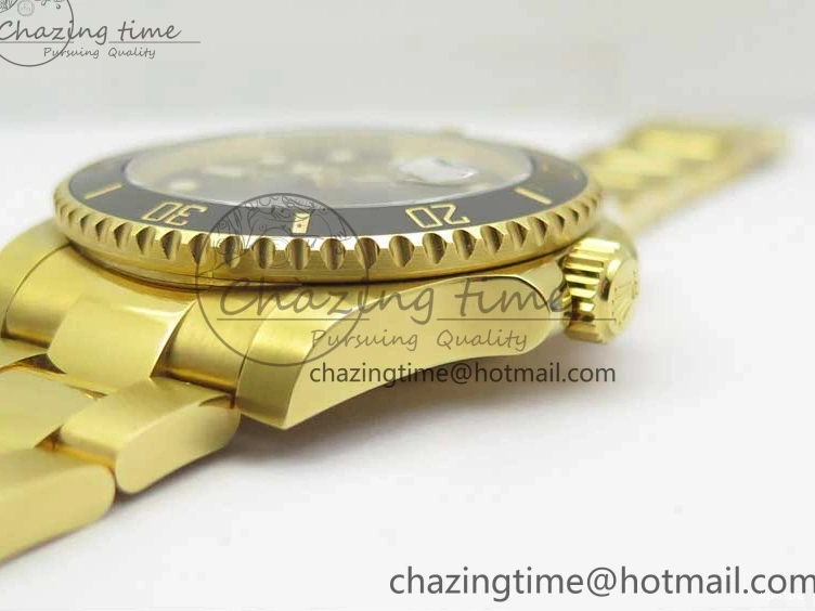 MiroTime 0111 WaterResistant Submariner 116618 LN D1F Best Edition YG Wrapped Black Dial on YG Wrapped Bracelet A 2588